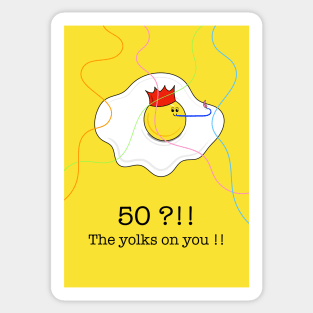 Funny Egg 50th Birthday Card Sticker